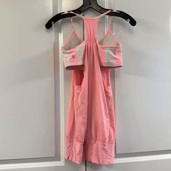 Lululemon loose fitting too with built in bra. Size 4. Peach/pink color - Picture 2 of 4